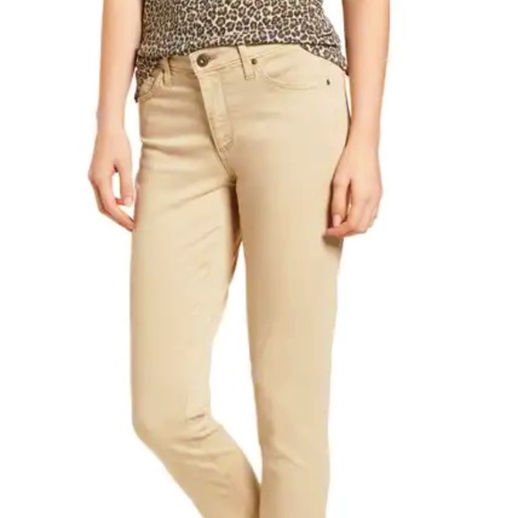 Ag Adriano Goldschmied Denim - AG Adriano Goldschmied The Prima Mid Rise Cigarette Cropped Jeans, Sand